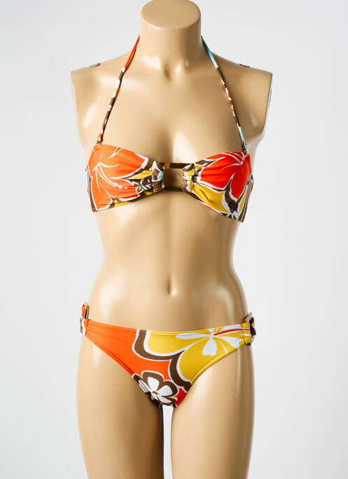 Maillot de bain 2 pièces stretch haut soutien-gorge balconnet orange ROXY femme