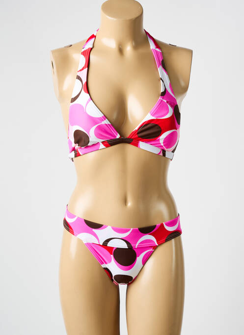 Maillot de bain 2 pièces stretch haut soutien-gorge moulé rose ROXY femme