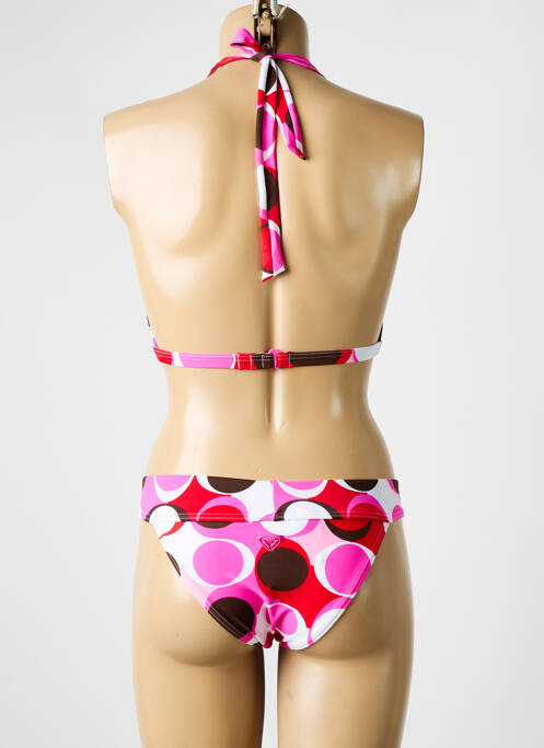 Maillot de bain 2 pièces stretch haut soutien-gorge moulé rose ROXY femme