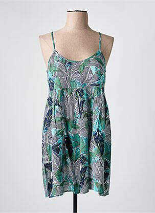 Robe courte tissage crêpe fines bretelles bleu ROXY femme