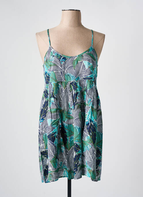 Robe courte tissage crêpe fines bretelles bleu ROXY femme