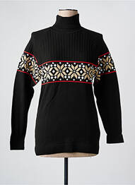 Pull col roulé coupe ajustée manches longues noir NEWLAND femme