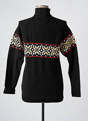 Pull col roulé coupe ajustée manches longues noir NEWLAND femme