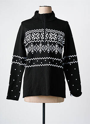 Sweat-shirt manches longues manches longues noir NEWLAND femme