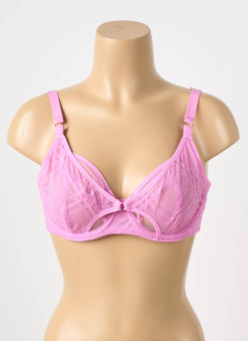Soutien-gorge broderie haut soutien-gorge emboitant rose FREYA femme