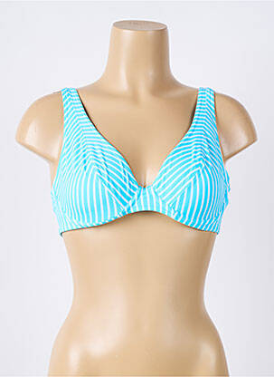 Haut de maillot de bain stretch haut soutien-gorge emboitant bleu FREYA femme