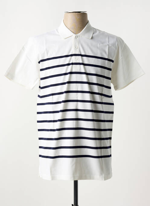 Polo imprimé rayures manches courtes blanc UGHOLIN homme