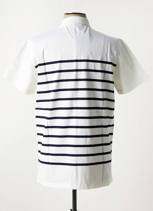 Polo imprimé rayures manches courtes blanc UGHOLIN homme
