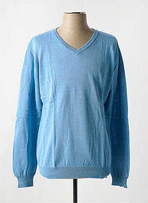 Pull col v manches longues bleu UGHOLIN homme