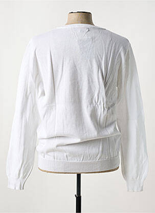 Pull col v manches longues blanc UGHOLIN homme
