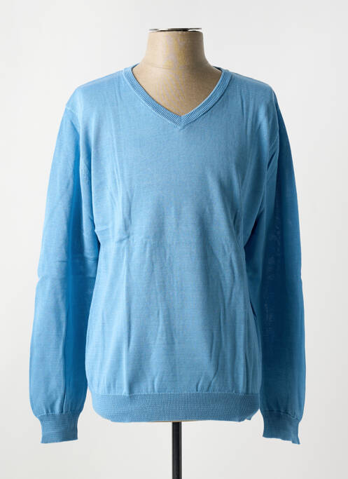 Pull col v manches longues bleu UGHOLIN homme