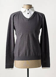 Pull stretch manches longues gris UGHOLIN homme