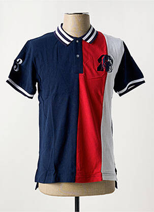 Polo stretch manches courtes bleu UGHOLIN homme
