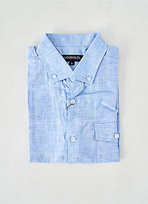 Chemise manches courtes coupe cintrée bleu UGHOLIN homme