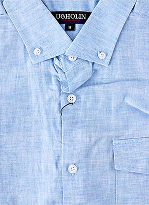 Chemise manches courtes coupe cintrée bleu UGHOLIN homme