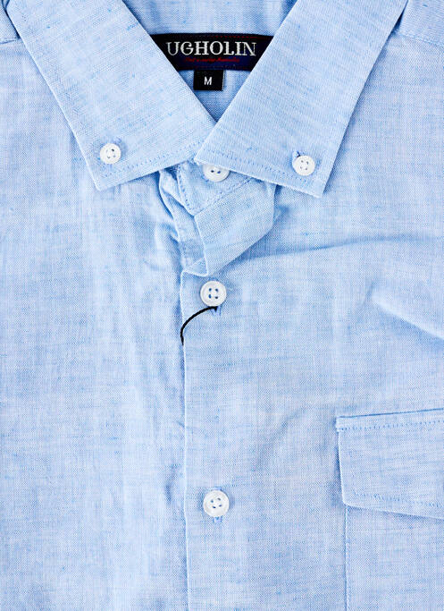 Chemise manches courtes coupe cintrée bleu UGHOLIN homme