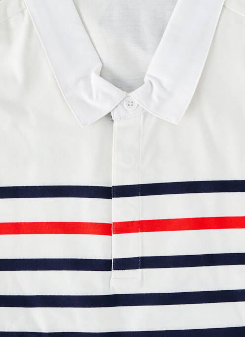 Polo imprimé rayures manches longues blanc UGHOLIN homme