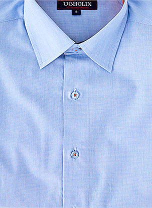 Chemise manches longues coupe cintrée bleu UGHOLIN homme