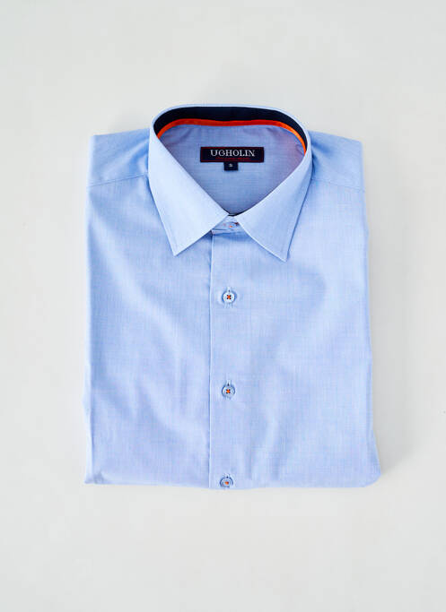 Chemise manches longues bleu UGHOLIN pour homme