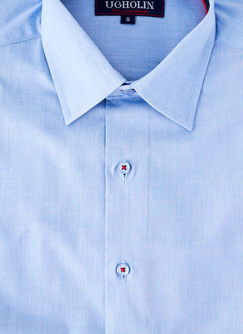Chemise manches longues coupe cintrée bleu UGHOLIN homme