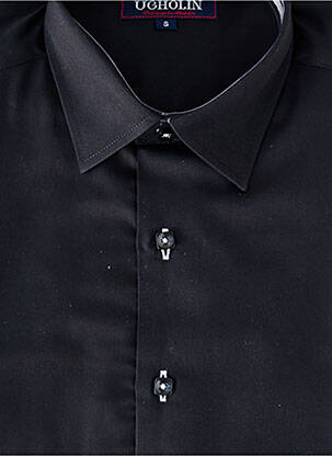 Chemise manches longues coupe cintrée noir UGHOLIN homme