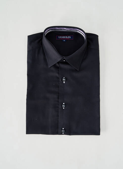 Chemise manches longues coupe cintrée noir UGHOLIN homme
