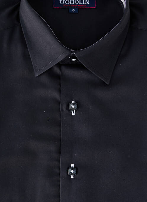 Chemise manches longues coupe cintrée noir UGHOLIN homme