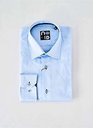 Chemise manches longues coupe cintrée bleu NO ID homme