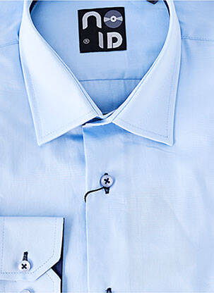 Chemise manches longues coupe cintrée bleu NO ID homme
