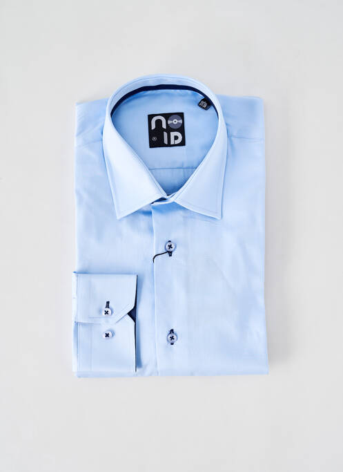 Chemise manches longues bleu NO ID pour homme