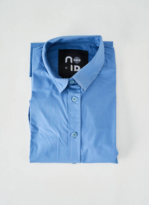 Chemise manches longues coupe cintrée bleu NO ID homme