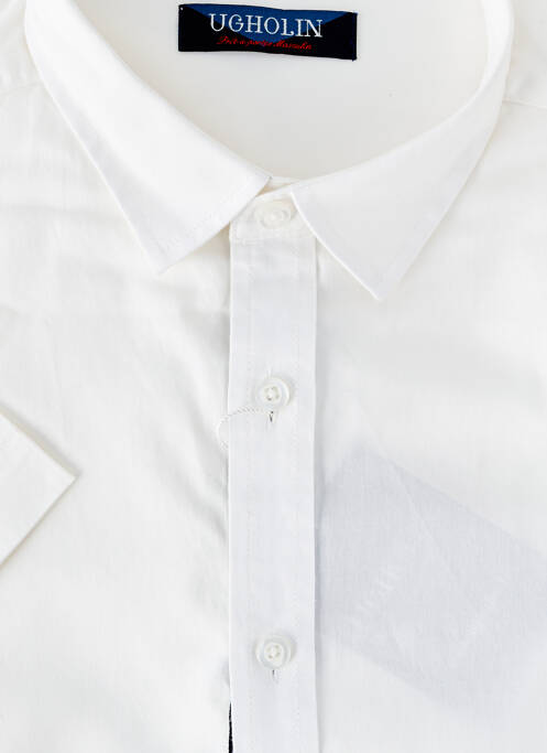 Chemise manches courtes coupe cintrée blanc UGHOLIN homme