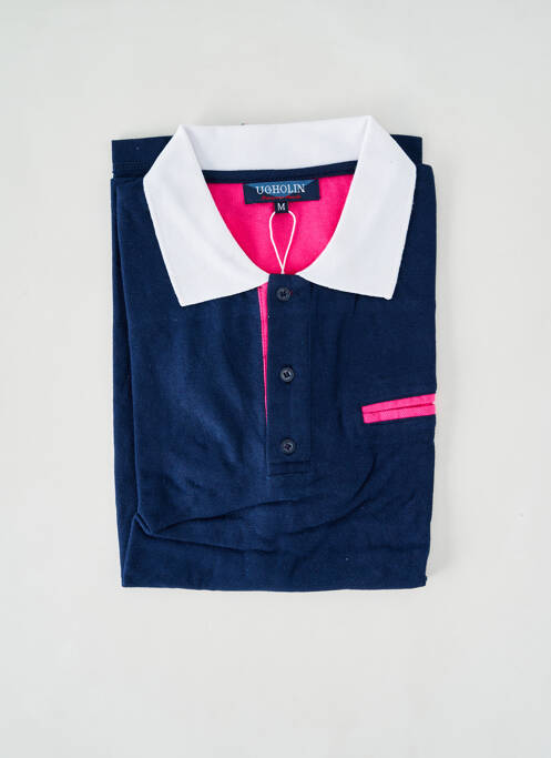 Polo stretch manches courtes bleu UGHOLIN homme