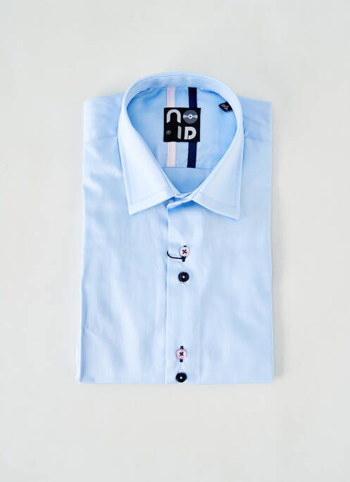 Chemise manches longues coupe cintrée bleu NO ID homme