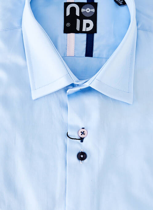 Chemise manches longues coupe cintrée bleu NO ID homme