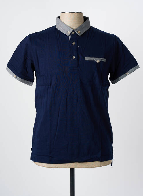 Polo tissage jersey manches courtes bleu UGHOLIN homme