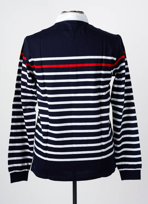 Polo imprimé rayures manches longues bleu UGHOLIN homme