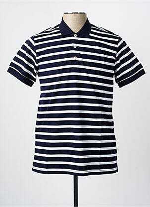 Polo imprimé rayures manches courtes bleu UGHOLIN homme