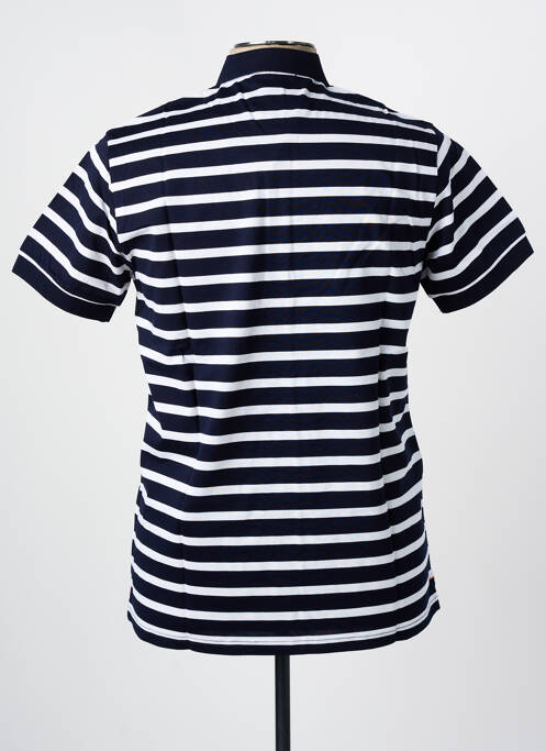 Polo imprimé rayures manches courtes bleu UGHOLIN homme