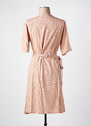 Robe mi-longue imprimé fleurs manches courtes rose LES BONHEURS DE SOPHIE femme