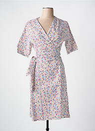 Robe mi-longue imprimé fleurs manches courtes violet LES BONHEURS DE SOPHIE femme