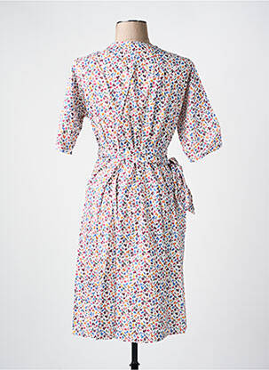 Robe mi-longue imprimé fleurs manches courtes violet LES BONHEURS DE SOPHIE femme