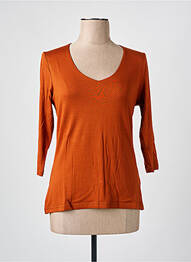 T-shirt col v manches 3/4 orange LES BONHEURS DE SOPHIE femme