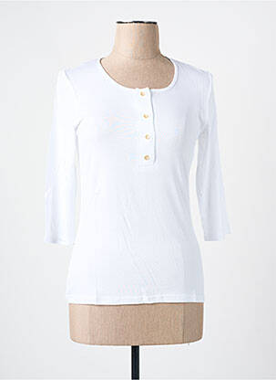 T-shirt stretch manches 3/4 blanc LES BONHEURS DE SOPHIE femme