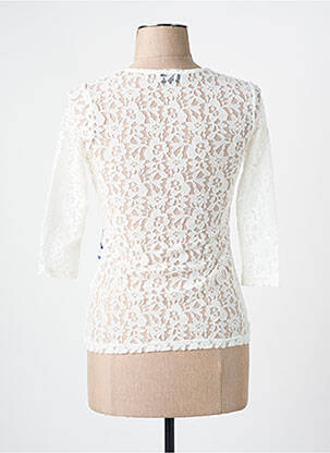 Top coupe cintrée manches 3/4 blanc LES BONHEURS DE SOPHIE femme
