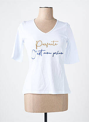 T-shirt imprimé fantaisie manches courtes blanc LES BONHEURS DE SOPHIE femme