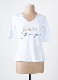 T-shirt imprimé fantaisie manches courtes blanc LES BONHEURS DE SOPHIE femme