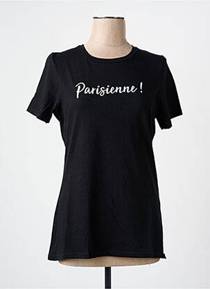T-shirt sérigraphie manches courtes noir LES BONHEURS DE SOPHIE femme