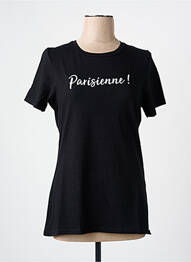 T-shirt sérigraphie manches courtes noir LES BONHEURS DE SOPHIE femme