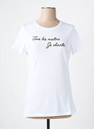 T-shirt imprimé fantaisie manches courtes blanc LES BONHEURS DE SOPHIE femme